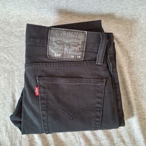 Levi's 510 Men's 28x29 Black Denim Dark Wash Zipper Fly 5 Pocket Jeans